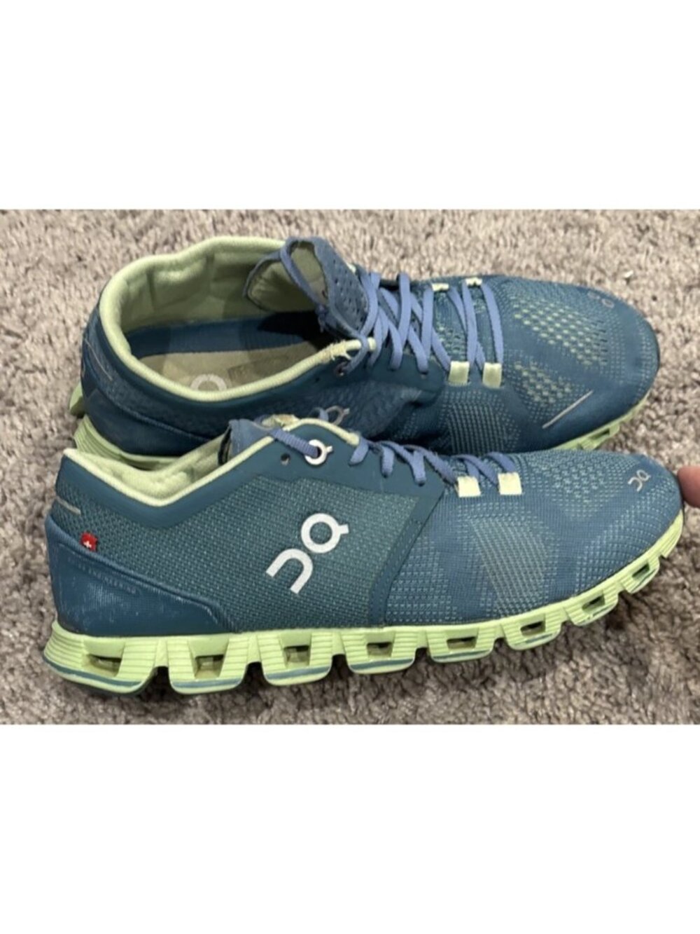 On Womens Cloud 5 Blue Green Running Shoes Sneakers Size 8.5